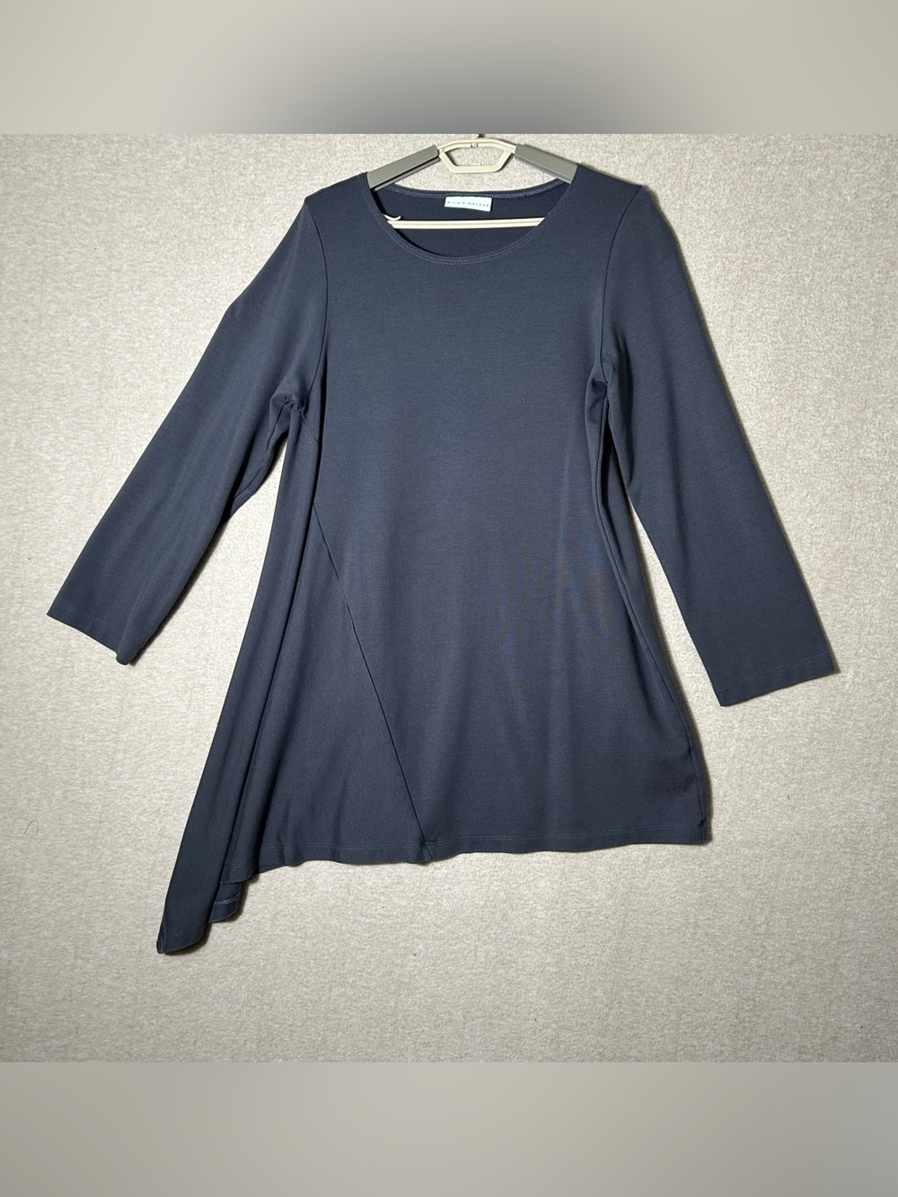 Bryn Walker Tunic Womens Small Oversized Black Asymmetric Pullover Stretch‎ Top